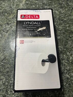 Delta Lyndall Matte Black Single-Post Toilet Paper Holder